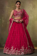 Pink Georgette Lehenga Choli - SFROY567706