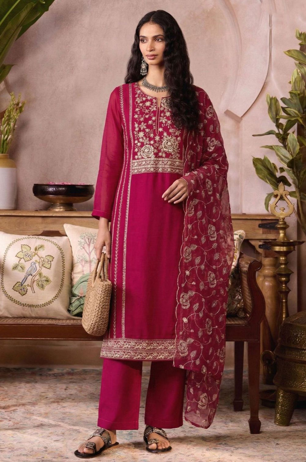 Pink Organza Salwar Kameez - SFSA561902R