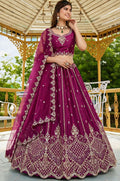 Rani Pink Satin Lehenga Choli - SFANJ3274