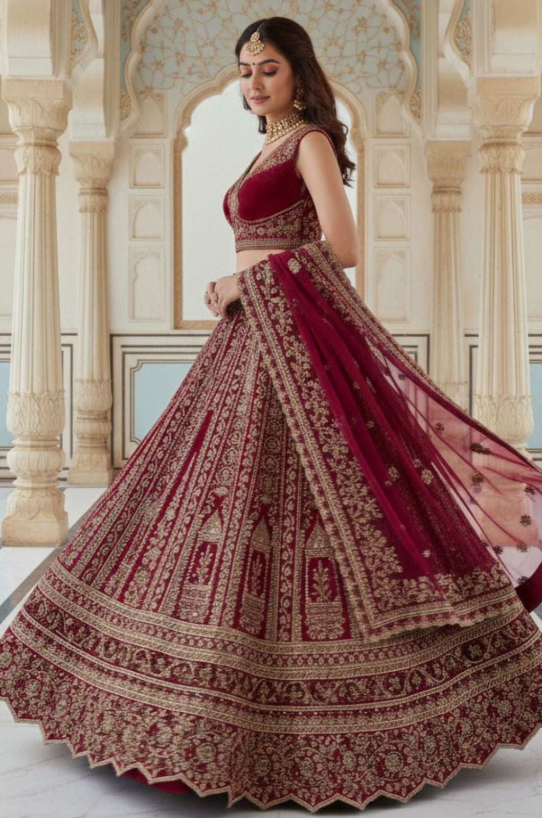 Pink Silk Bridal Lehenga Choli Set SFANJ3173