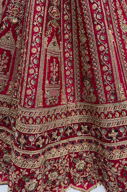 Pink Silk Bridal Lehenga Choli Set SFANJ3173