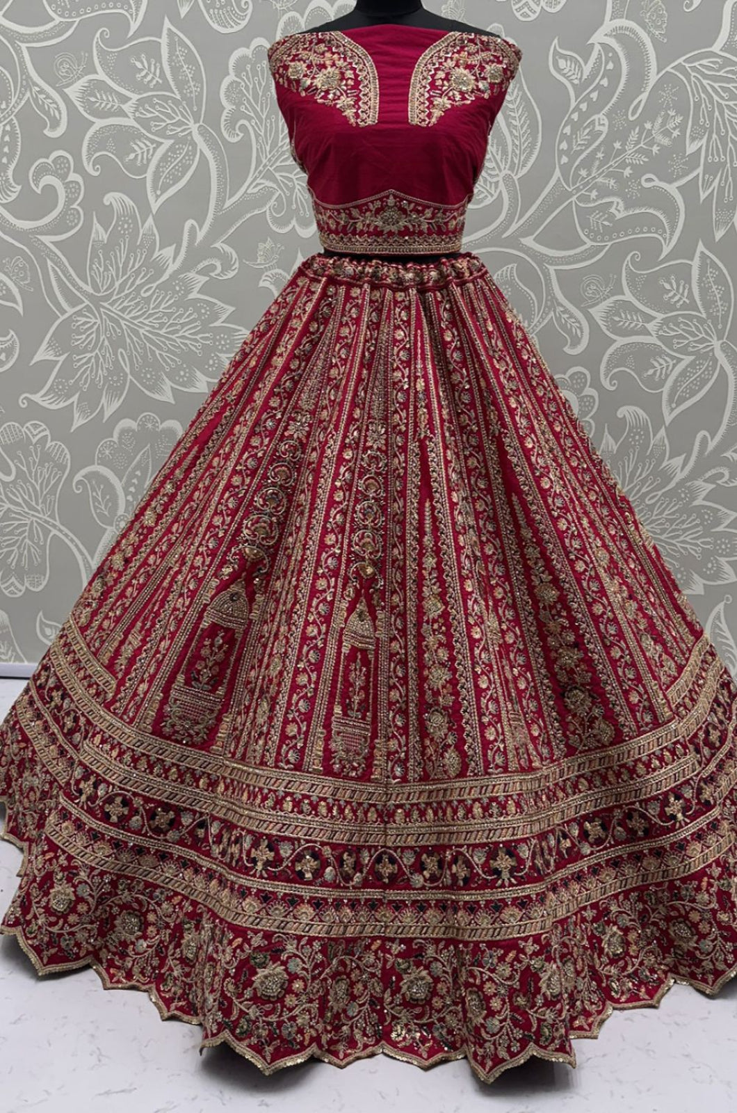Pink Silk Bridal Lehenga Choli Set SFANJ3173