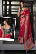 Pink Silk Wedding Party Saree Blouse SFSBL2901