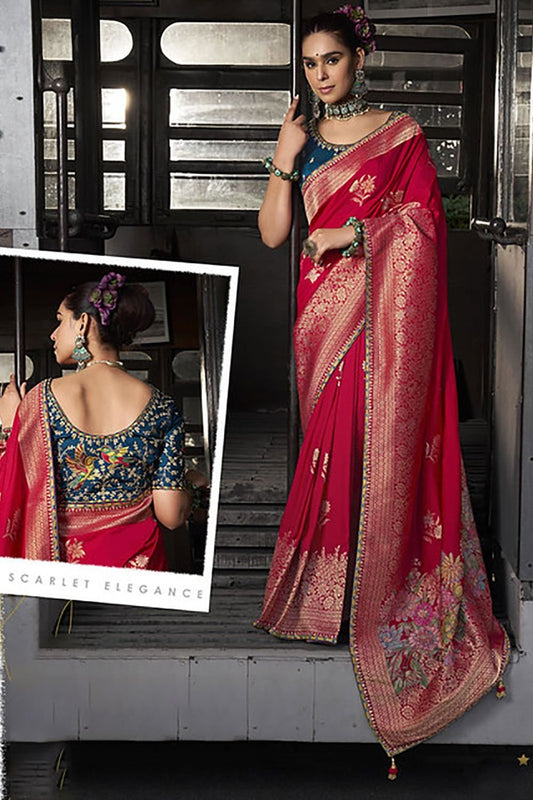 Pink Silk Wedding Party Saree Blouse SFSBL2901