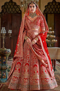 Red Silk Lehenga Choli - SFSJDN38503