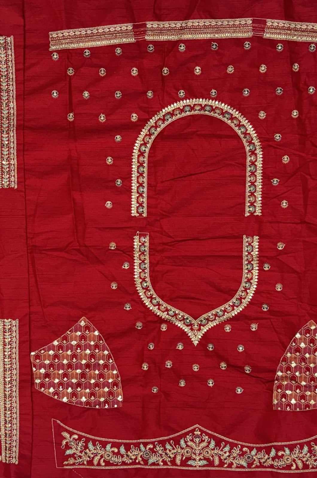 Red Silk Lehenga Choli - SFANJ3225