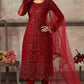 Plus Size Red Salwar Suit In Net SFDFS13304