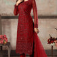 Plus Size Red Salwar Suit In Net SFDFS13304