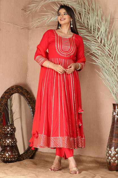 Red Rayon Salwar Kameez - SFSBR1309R