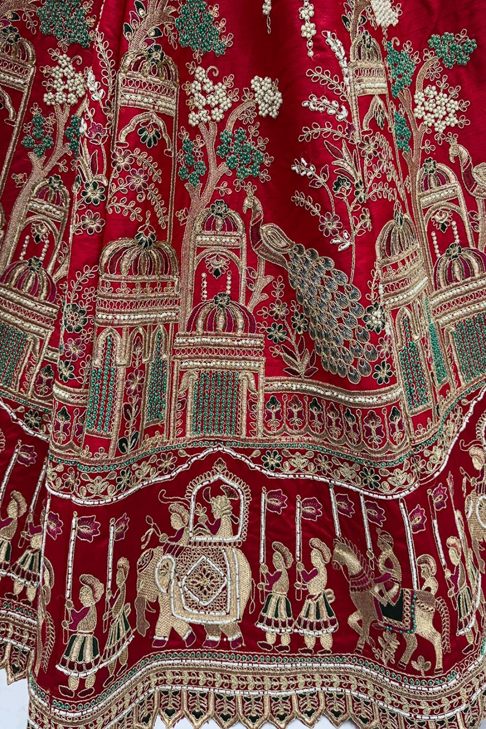 Red Silk Lehenga Choli - SFANJ3227