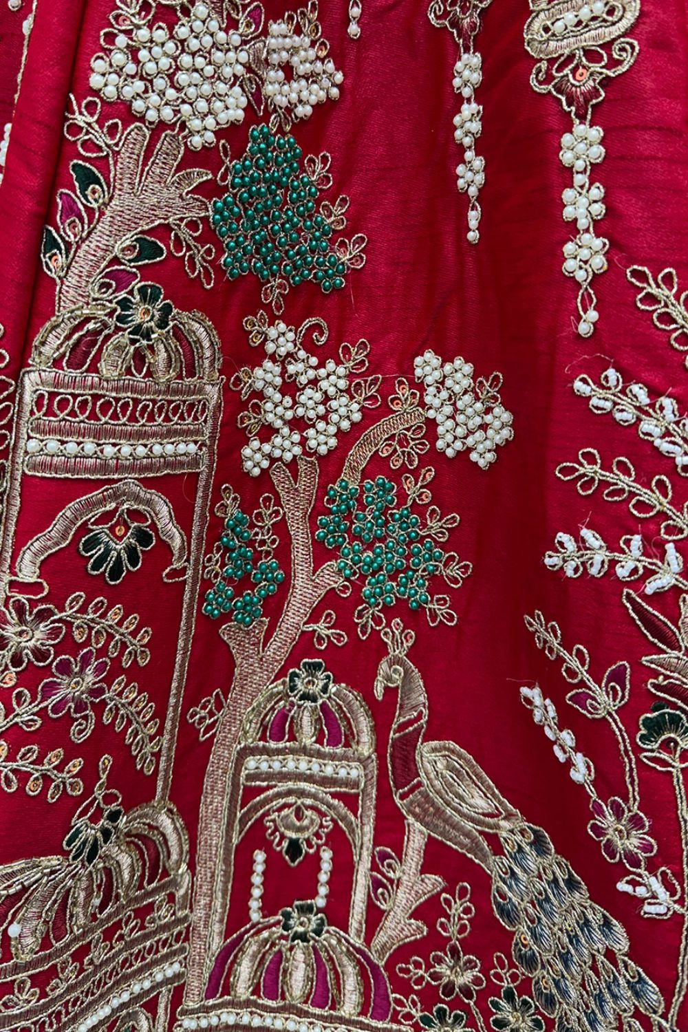 Red Silk Lehenga Choli - SFANJ3227