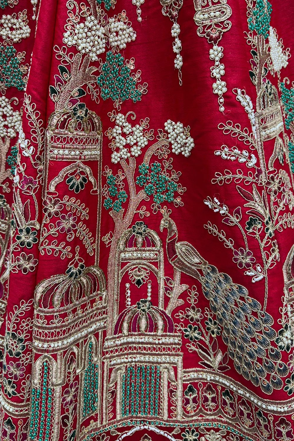 Red Silk Lehenga Choli - SFANJ3227