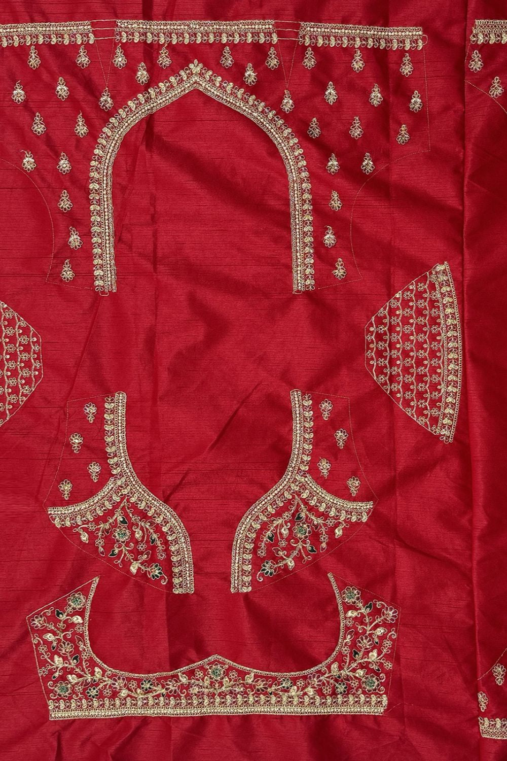 Red Silk Lehenga Choli - SFANJ3227