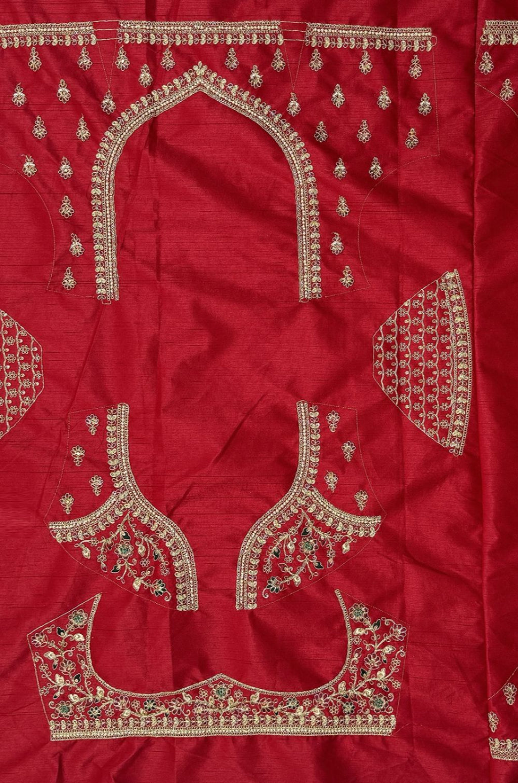 Red Silk Lehenga Choli - SFANJ3227
