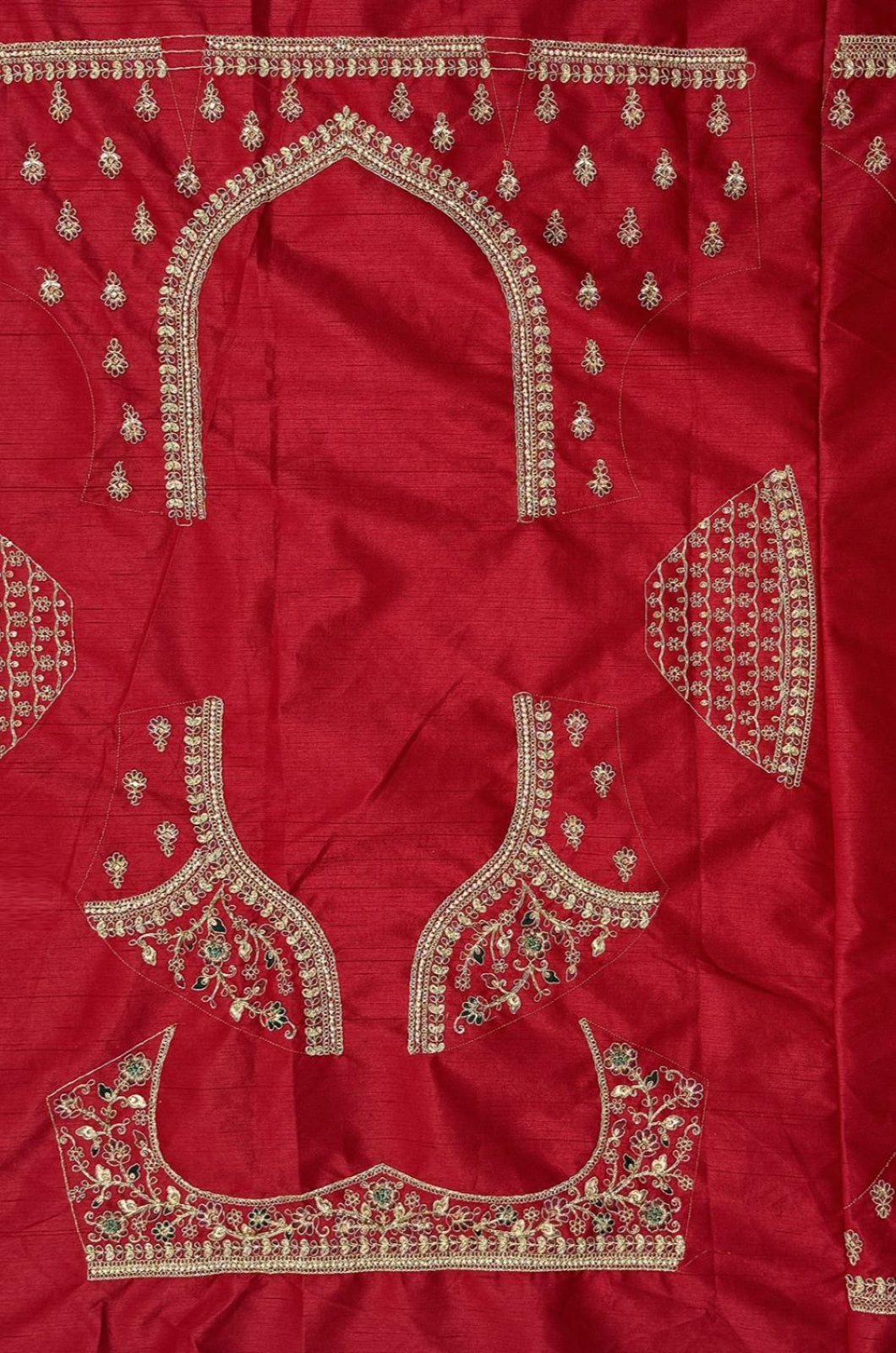 Red Silk Lehenga Choli - SFANJ3227