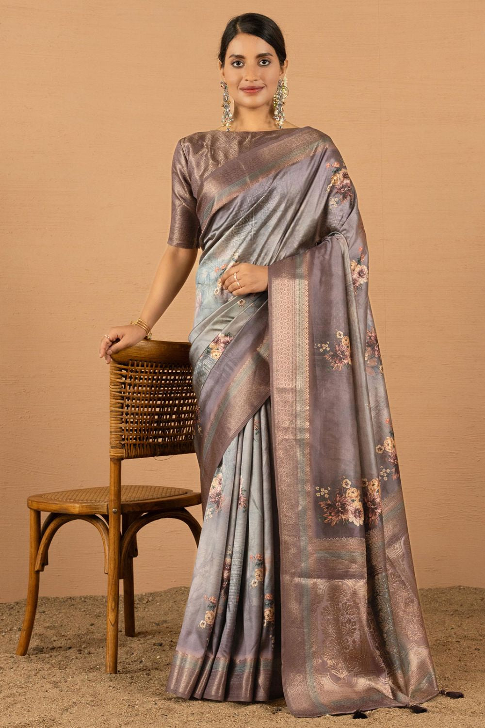 Purple Jacquard Silk Sarees For Partywear SFSDR1701