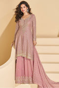 Pink Sangeet Partywear Georgette Palazzo Suit  SFEDC18203R