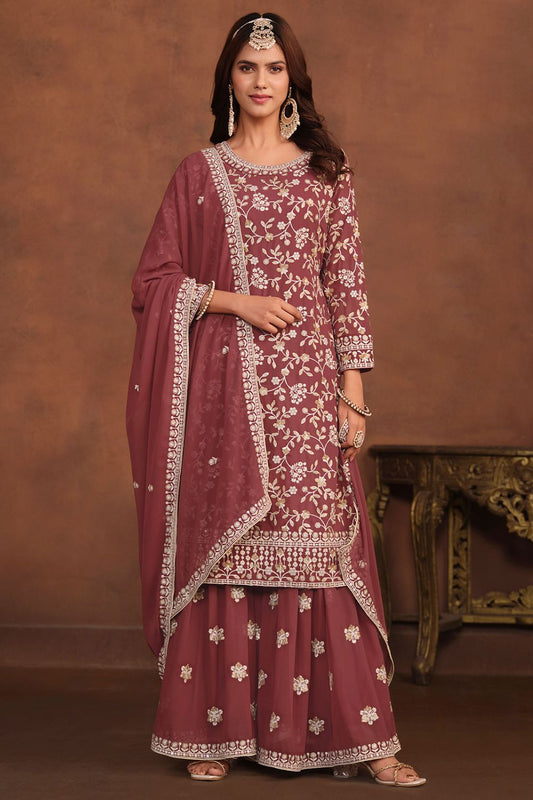 Brown Georgette Salwar Kameez - SFDFS26704