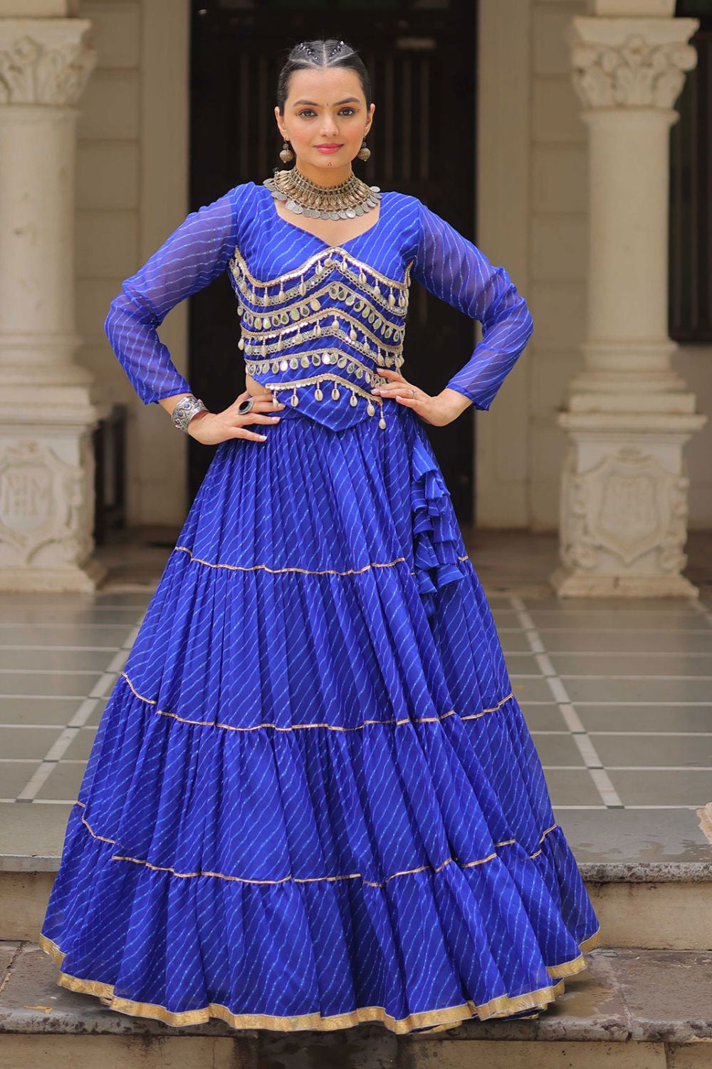 Blue Georgette Chaniya Cholis SFROY551402R