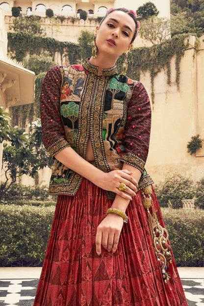 Maroon Silk Lehenga Choli SFSMT45411R