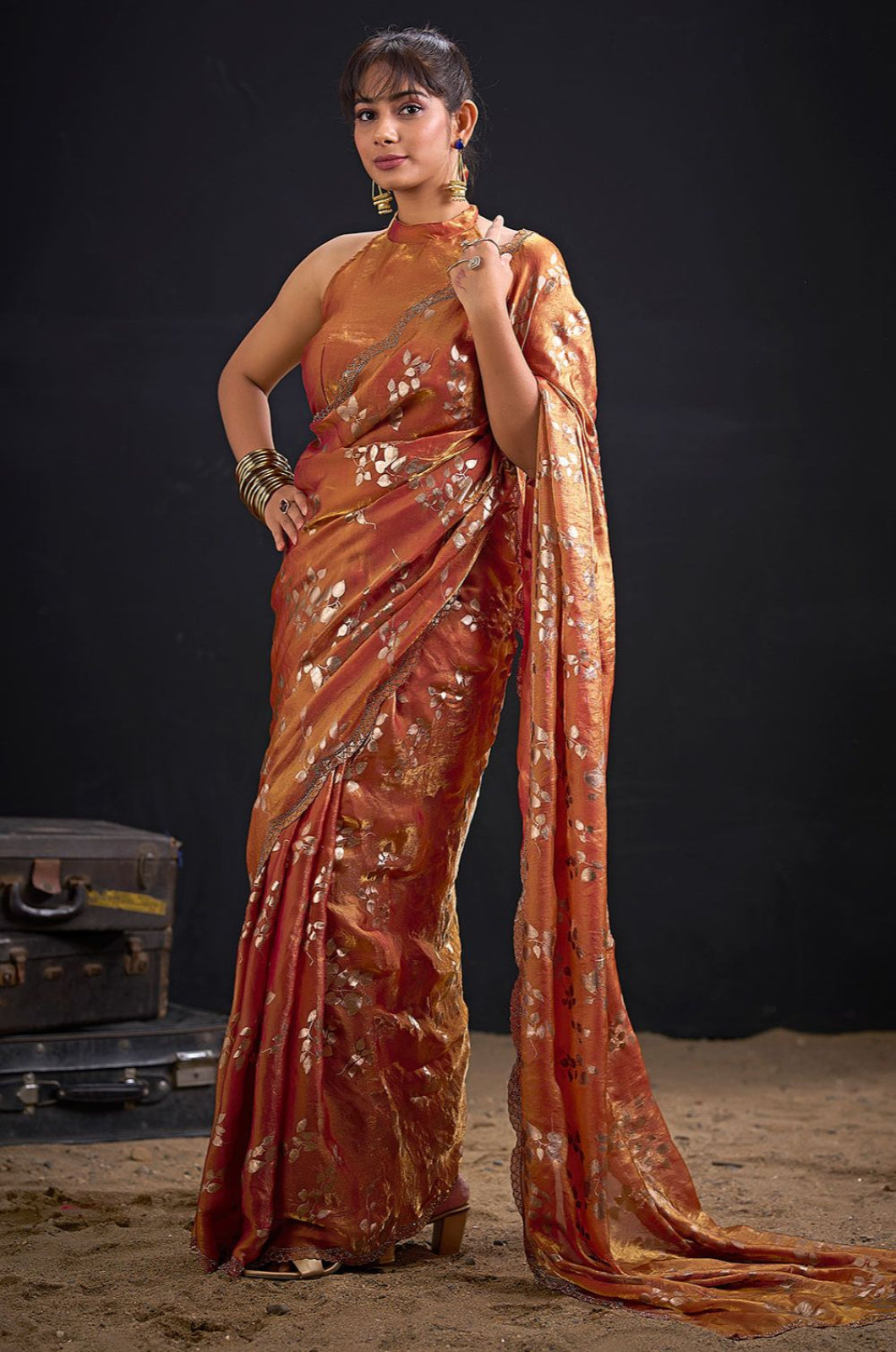 Orange Satin Sarees - SFSA571802
