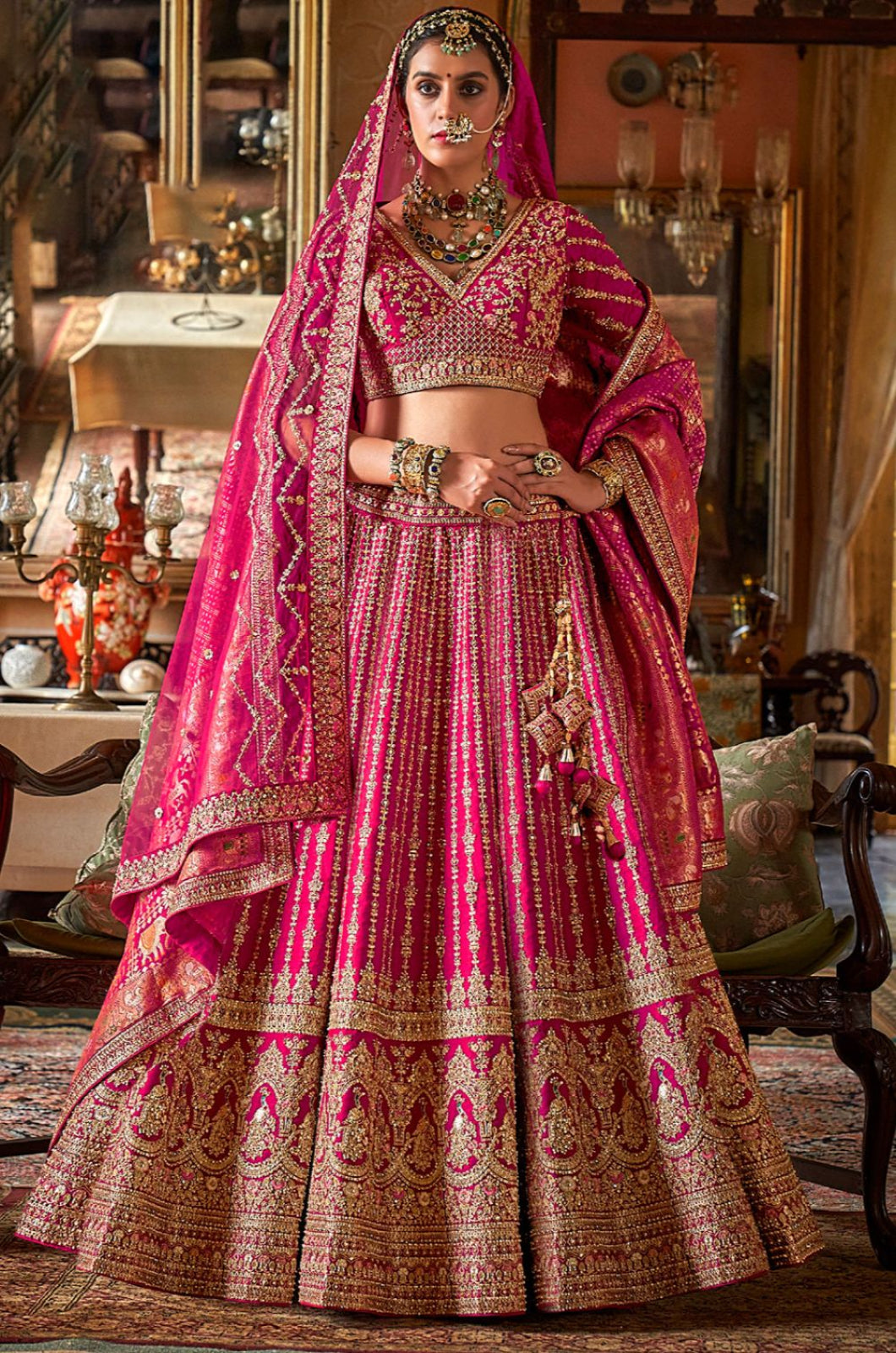 Rani Pink Silk Lehenga Choli - SFSJDN33910