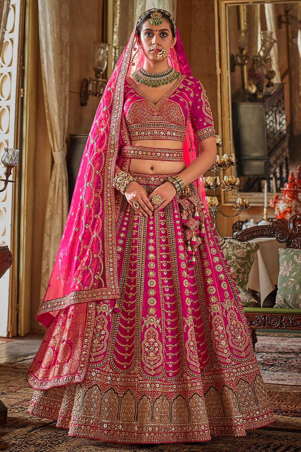 Rani Heavy Bridal Silk Lehenga Choli Set SFSJDN34009
