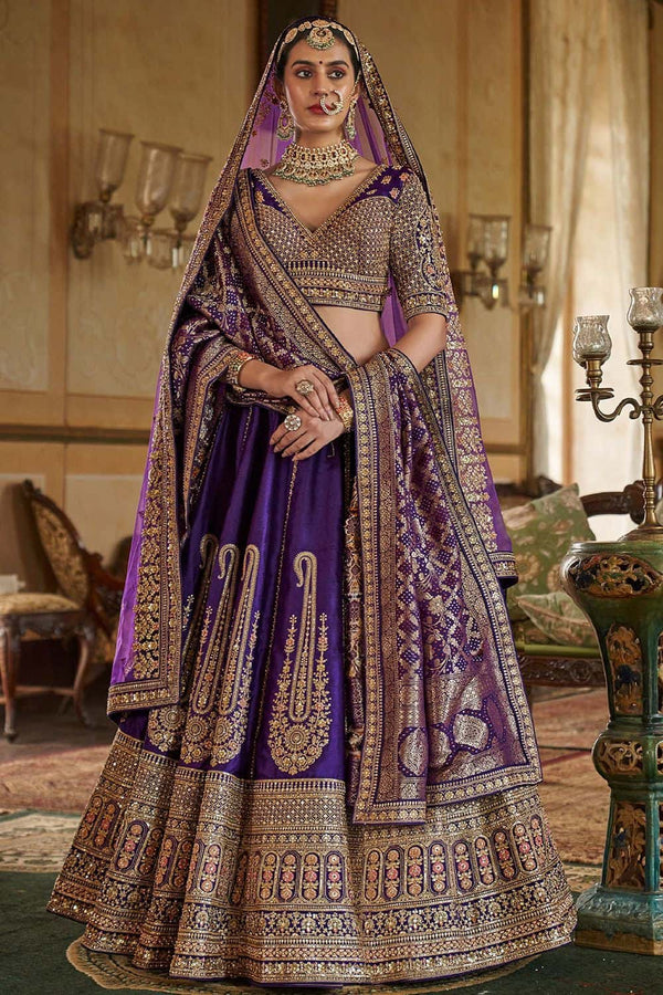 Blue Silk Royal Bridal Lehenga Choli SFSJDN33908