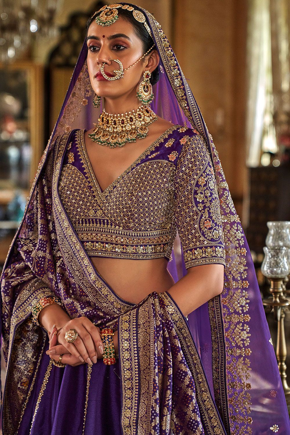 Blue Silk Royal Bridal Lehenga Choli SFSJDN33908