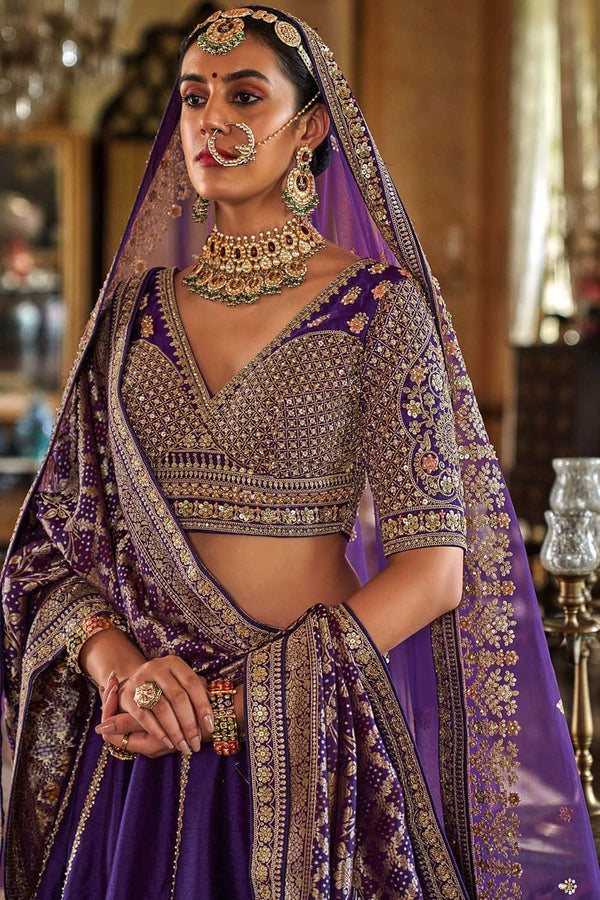 Blue Silk Royal Bridal Lehenga Choli SFSJDN33908