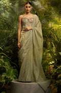 Green Tissue Sarees - SFSA571501R