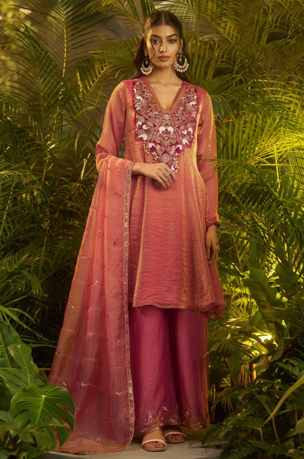 Pink Organza Salwar Kameez - SFSA565903R