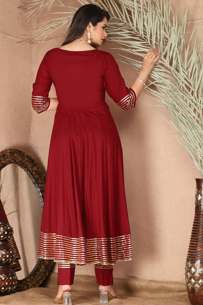 Maroon Sangeet Plus Size Rayon Salwar Kameez SFSBR1201R