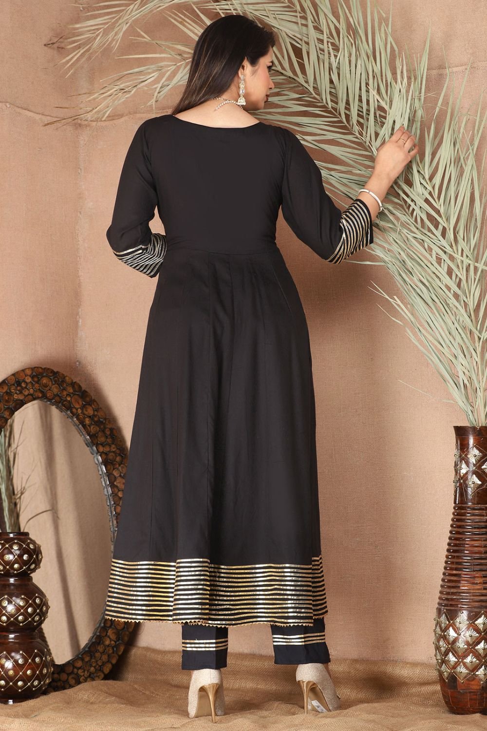 Black Sangeet Plus Size Rayon Salwar Kameez SFSBR1202R