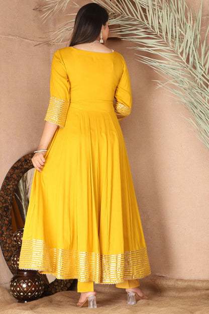 Yellow Sangeet Plus Size Rayon Salwar Kameez SFSBR1204R