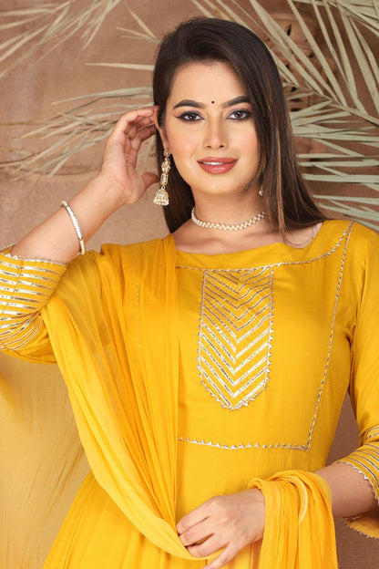 Yellow Sangeet Plus Size Rayon Salwar Kameez SFSBR1204R