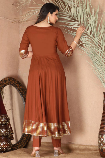 Peach Sangeet Plus Size Rayon Salwar Kameez SFSBR1205R