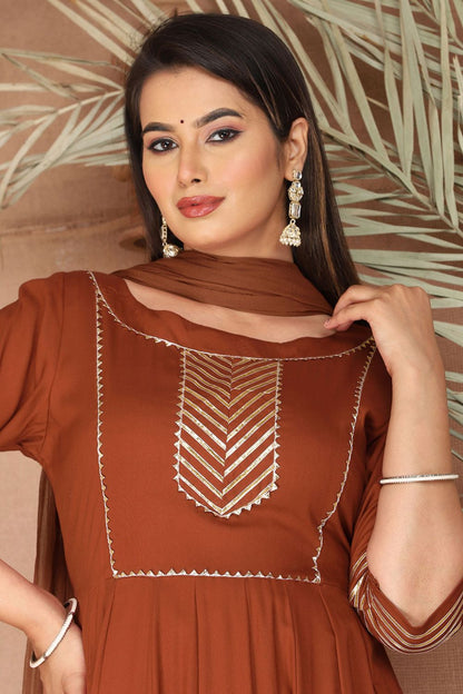 Peach Sangeet Plus Size Rayon Salwar Kameez SFSBR1205R