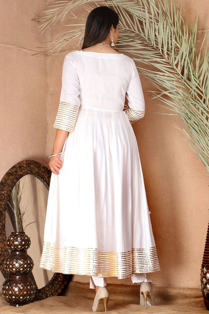 White Sangeet Plus Size Rayon Salwar Kameez SFSBR1208R