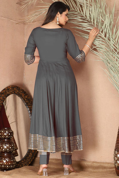 Grey Sangeet Plus Size Rayon Salwar Kameez SFSBR1209R