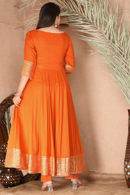 Orange Rayon Plus Size Wedding Salwar Kameez  SFSBR1211R