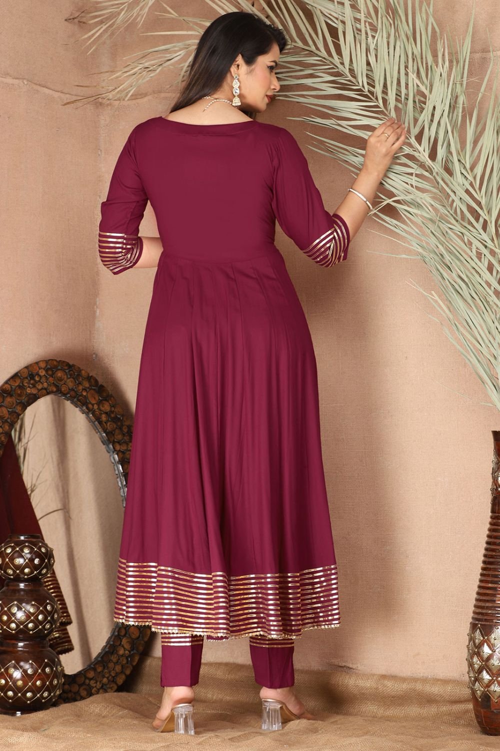 Purple Rayon Plus Size Wedding Salwar Kameez  SFSBR1212R