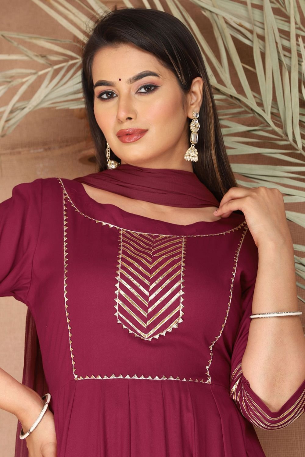 Purple Rayon Plus Size Wedding Salwar Kameez  SFSBR1212R