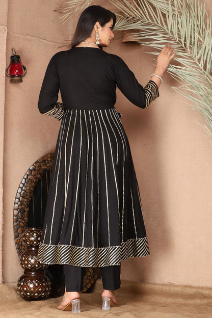 Black Rayon Zari Work Plus Size  SFSBR1302R