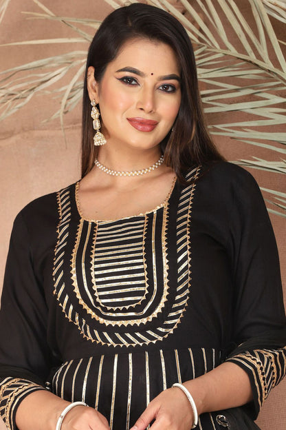 Black Rayon Zari Work Plus Size  SFSBR1302R