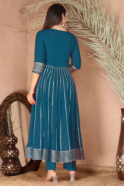 Blue Rayon Zari Work Plus Size Salwar Kameez  SFSBR1303R