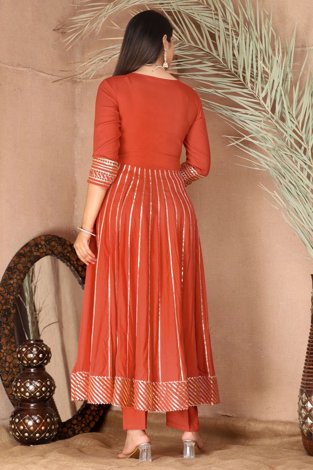 Peach Rayon Salwar Kameez - SFSBR1305R