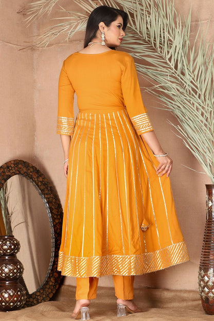 Yellow Rayon Salwar Kameez - SFSBR1306R