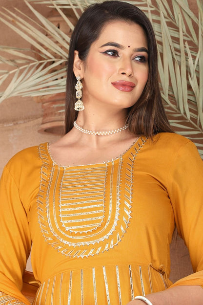 Yellow Rayon Salwar Kameez - SFSBR1306R