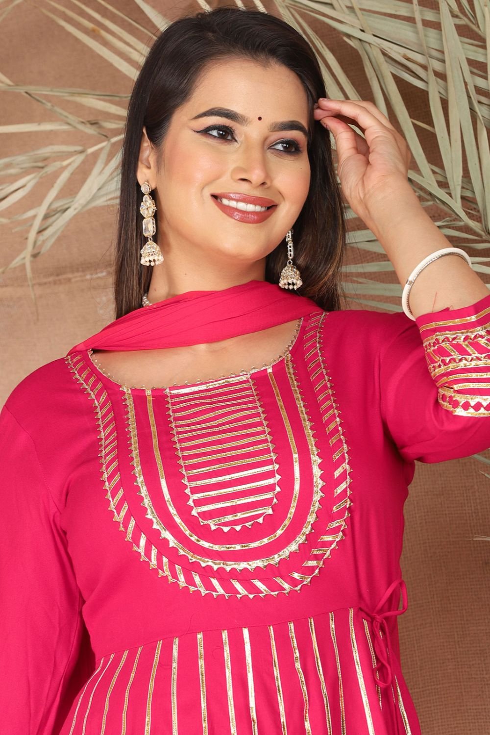 Pink Rayon Salwar Kameez - SFSBR1307R